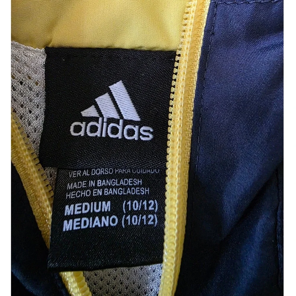 Adidas Michigan Football Windbreaker Youth Medium 10/12 Navy Blue Quarter Zip